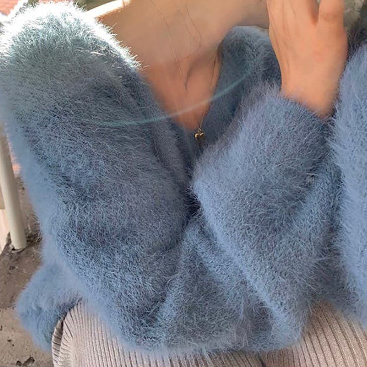 Vネックシャギーニット【韓国ファッション】 | Girly Doll | 詳細画像7 