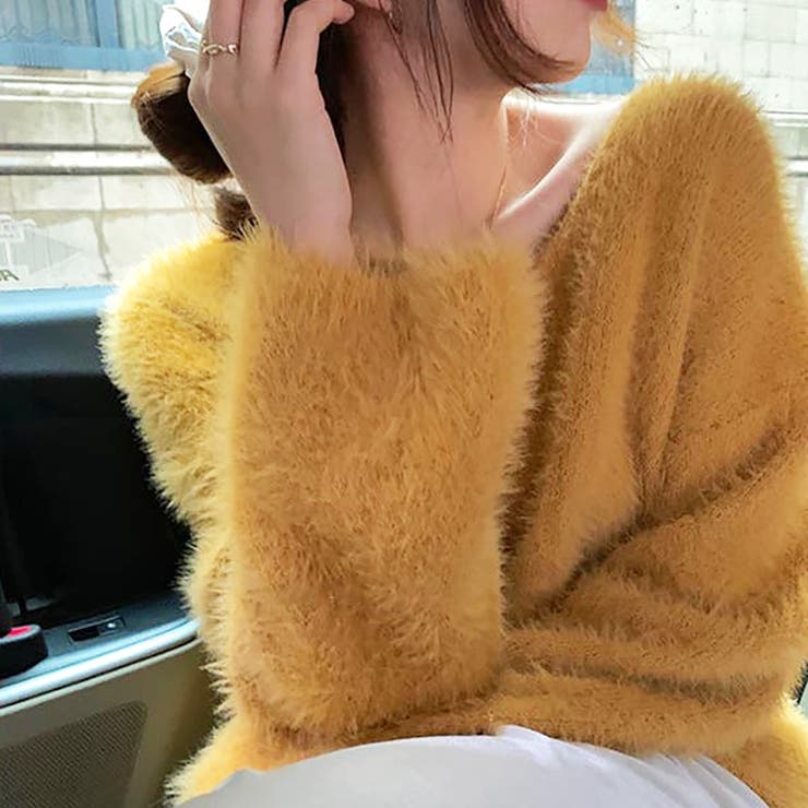 Vネックシャギーニット【韓国ファッション】 | Girly Doll | 詳細画像9 