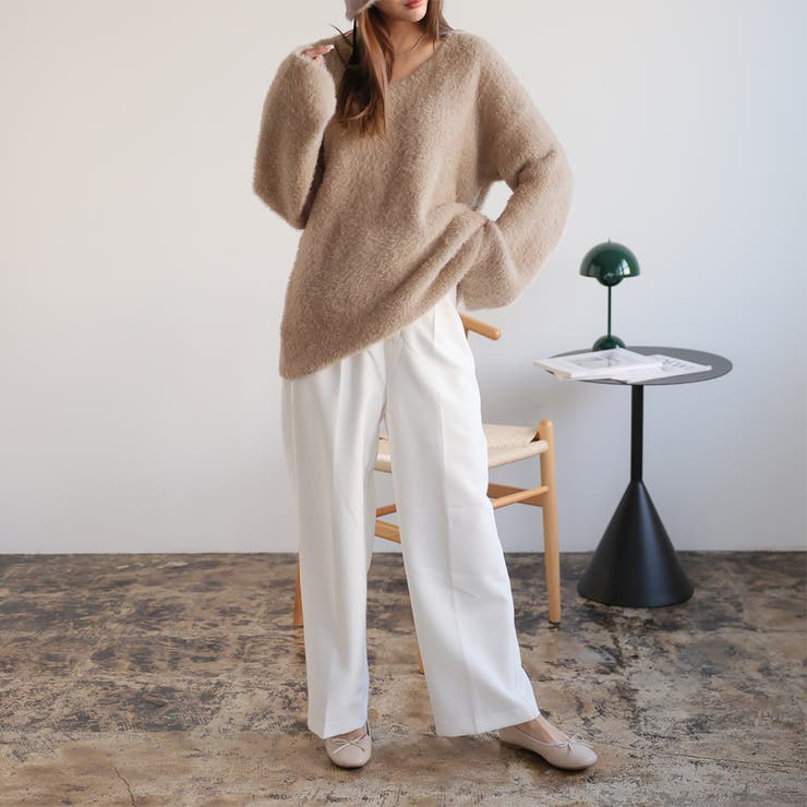 Vネックシャギーニット【韓国ファッション】 | Girly Doll | 詳細画像11 