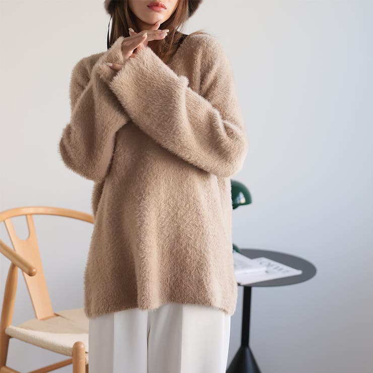 Vネックシャギーニット【韓国ファッション】 | Girly Doll | 詳細画像13 