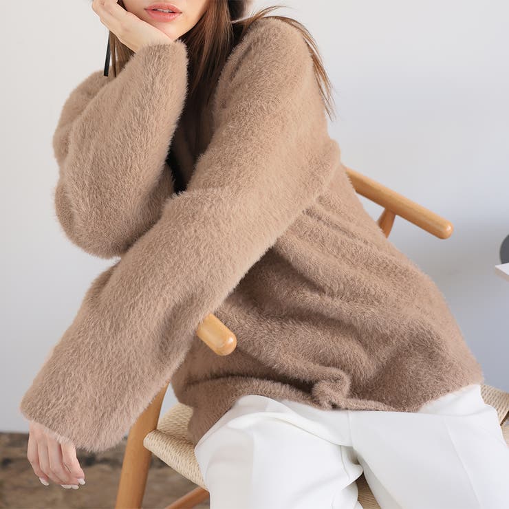 Vネックシャギーニット【韓国ファッション】 | Girly Doll | 詳細画像15 