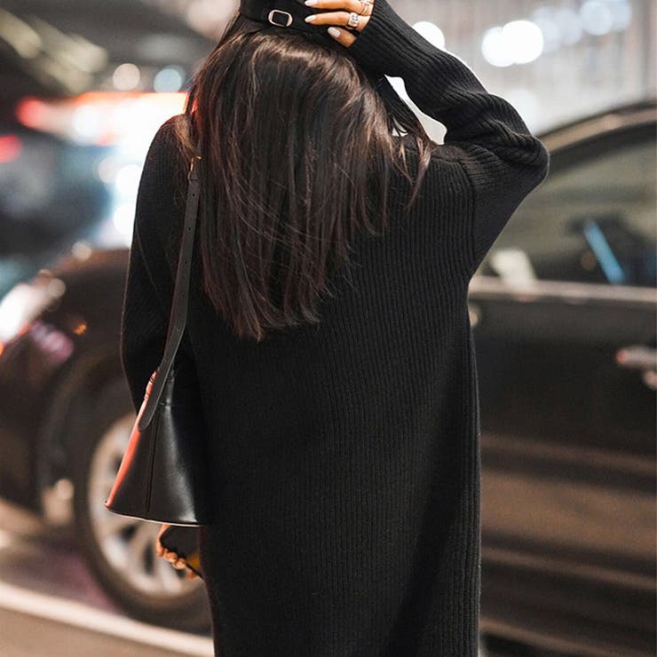 タートルネックロングニットワンピース【韓国ファッション】 | Girly Doll | 詳細画像2 