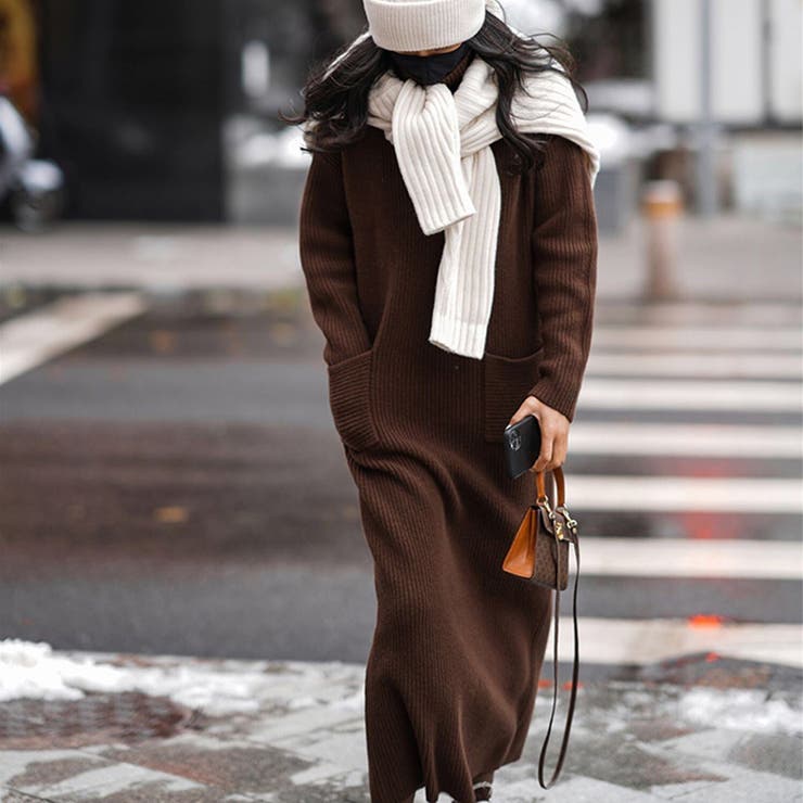 タートルネックロングニットワンピース【韓国ファッション】 | Girly Doll | 詳細画像17 