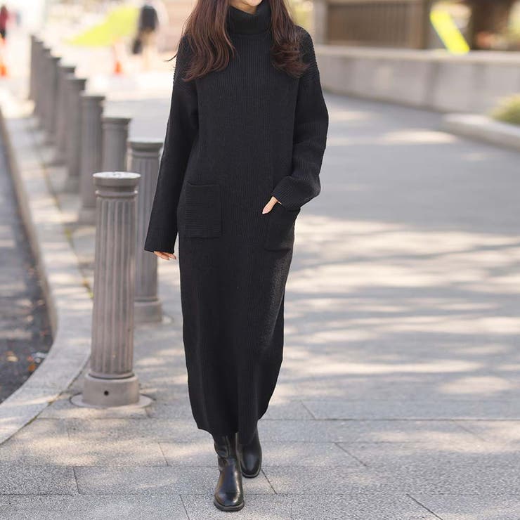 タートルネックロングニットワンピース【韓国ファッション】 | Girly Doll | 詳細画像20 