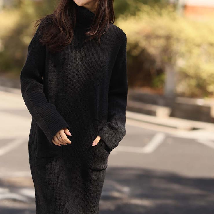 タートルネックロングニットワンピース【韓国ファッション】 | Girly Doll | 詳細画像21 