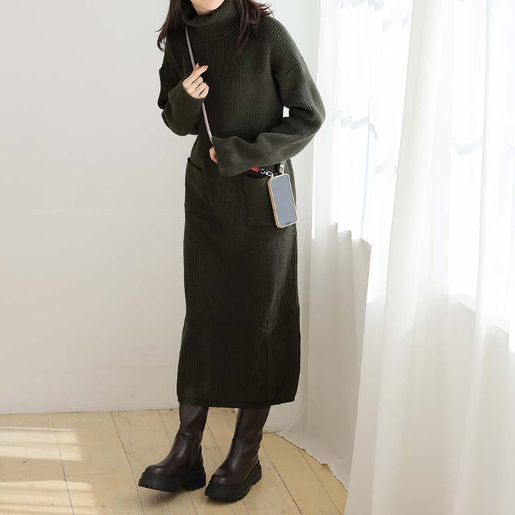 タートルネックロングニットワンピース【韓国ファッション】 | Girly Doll | 詳細画像25 
