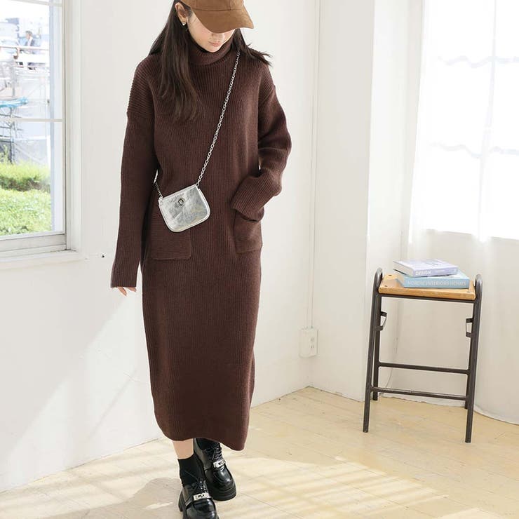 タートルネックロングニットワンピース【韓国ファッション】 | Girly Doll | 詳細画像31 