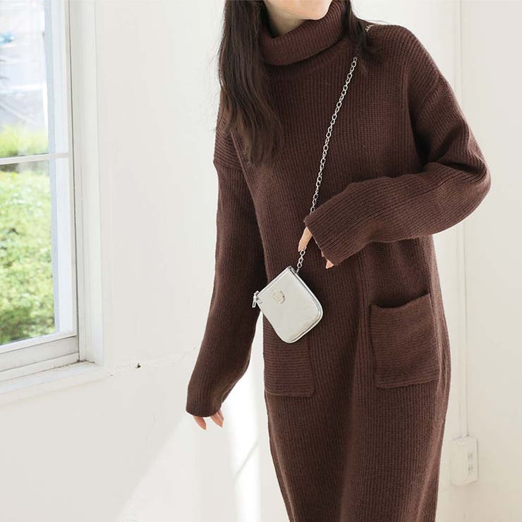 タートルネックロングニットワンピース【韓国ファッション】 | Girly Doll | 詳細画像32 