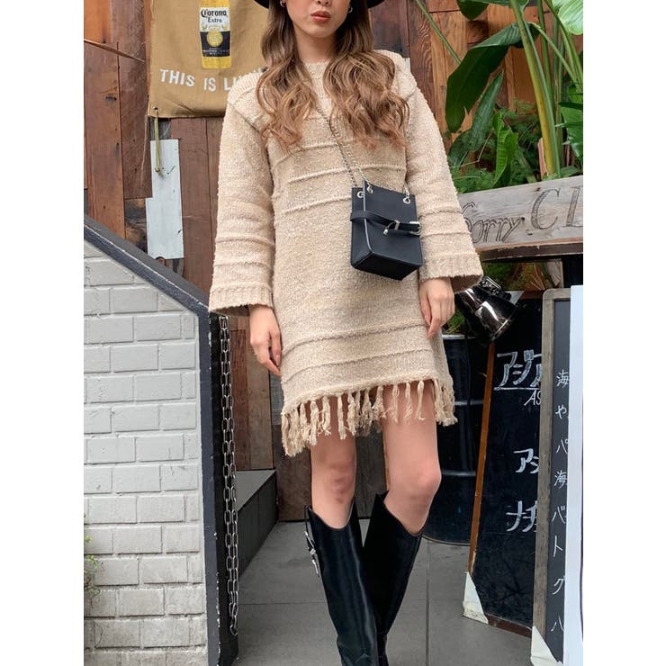 ブークレーフリンジニットワンピース 品番 Eo Egoist エゴイスト のレディースファッション通販 Shoplist ショップリスト