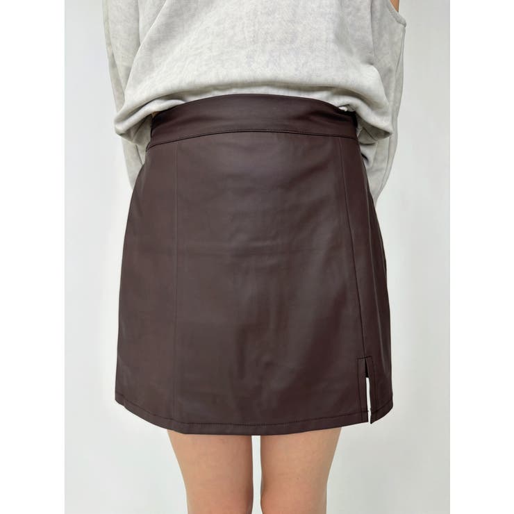 裾スリットフェイクレザーミニスカート | EGOIST | 詳細画像8 