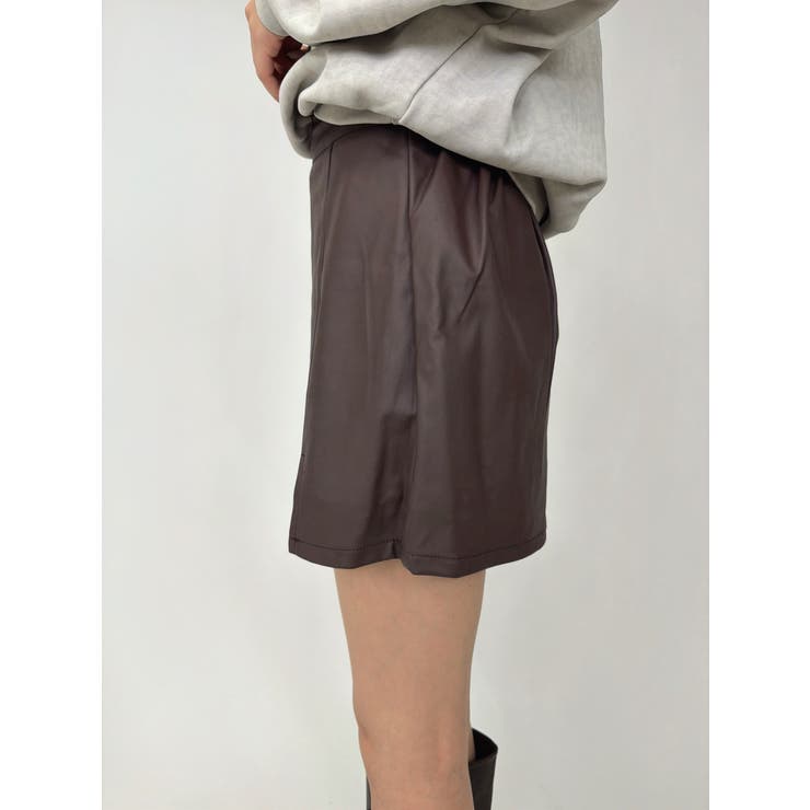 裾スリットフェイクレザーミニスカート | EGOIST | 詳細画像9 