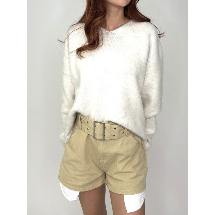 ハトメベルト付ツイルショートパンツ | EGOIST | 詳細画像1 