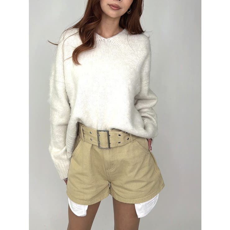 ハトメベルト付ツイルショートパンツ | EGOIST | 詳細画像2 