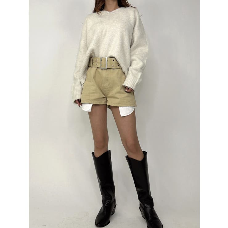 ハトメベルト付ツイルショートパンツ | EGOIST | 詳細画像7 