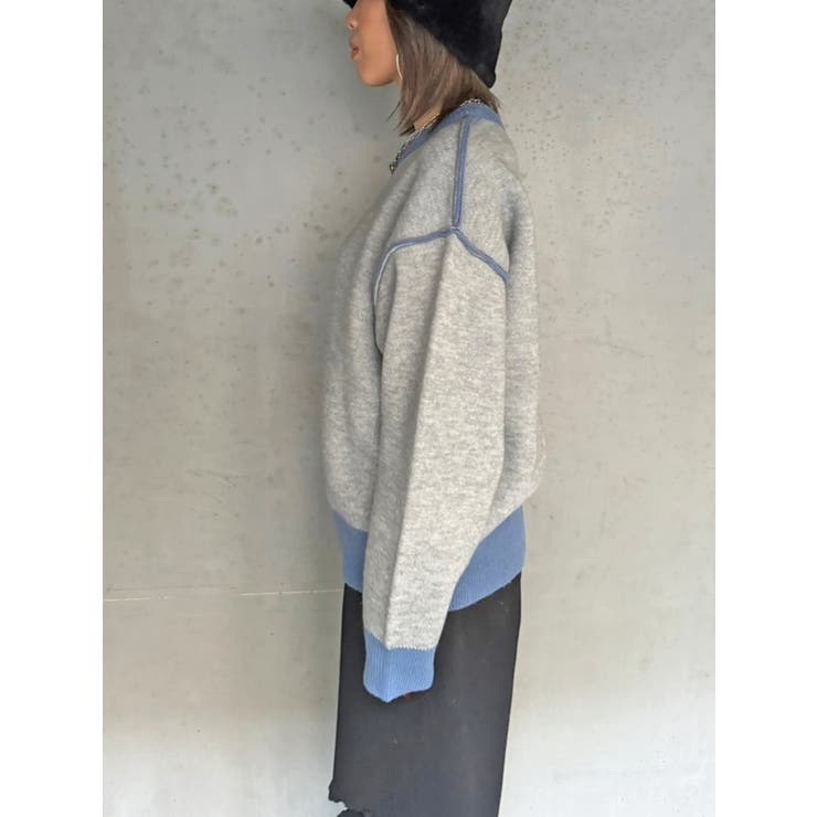 リバーシブル配色ニットトップス[品番：EO000006183]｜EGOIST