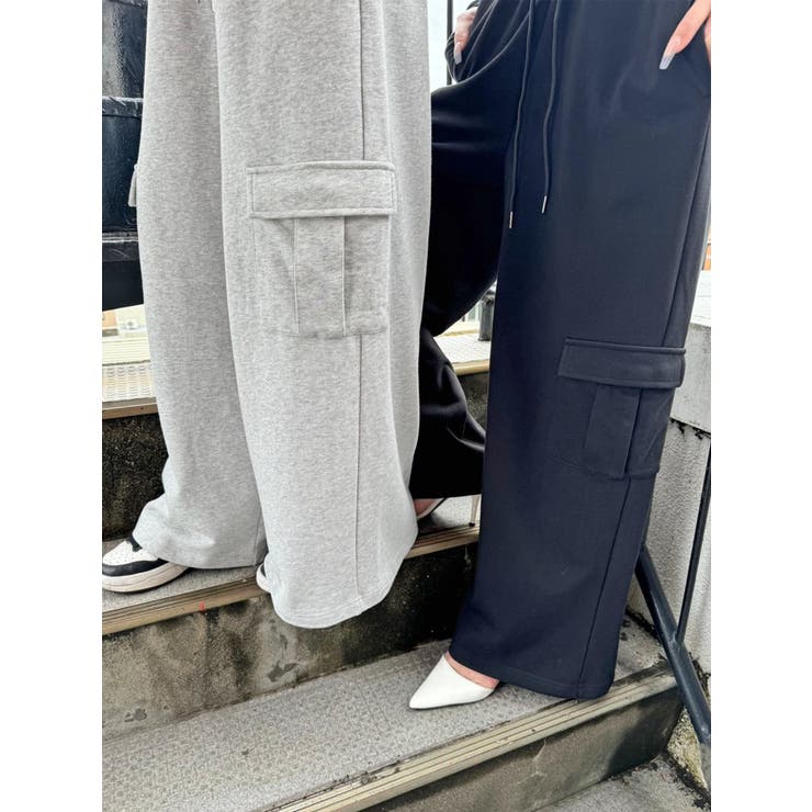 【新品未使用】EGOIST カーゴパンツ Sサイズ コントラストトリムスウェットカーゴパンツ[品番：EO000006241