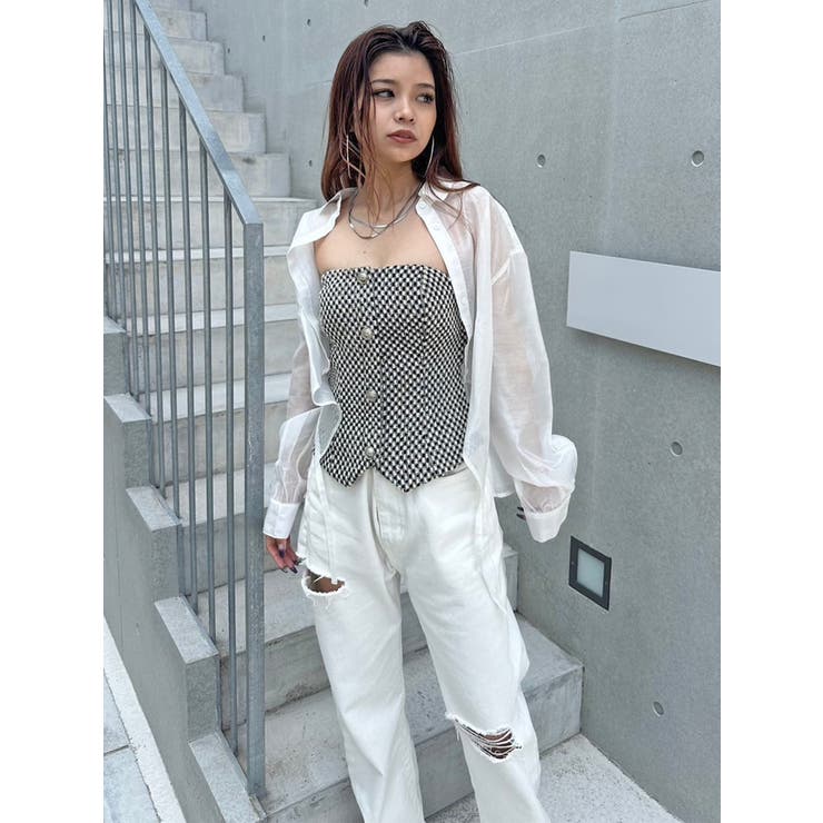 WHITE | シアードロストショートシャツ | EGOIST