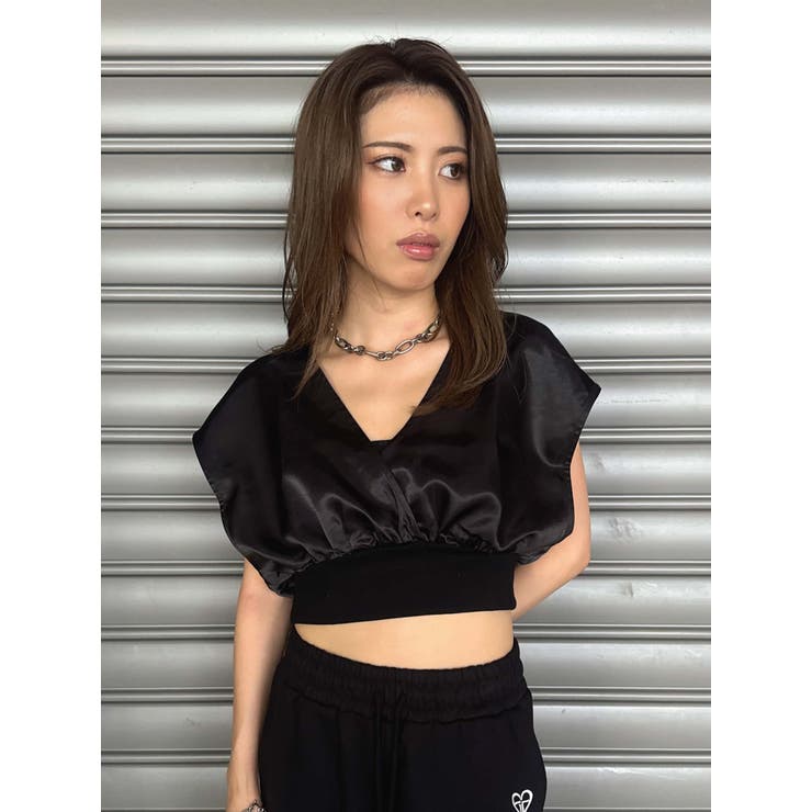 サテンカシュクールトップス | EGOIST | 詳細画像1 