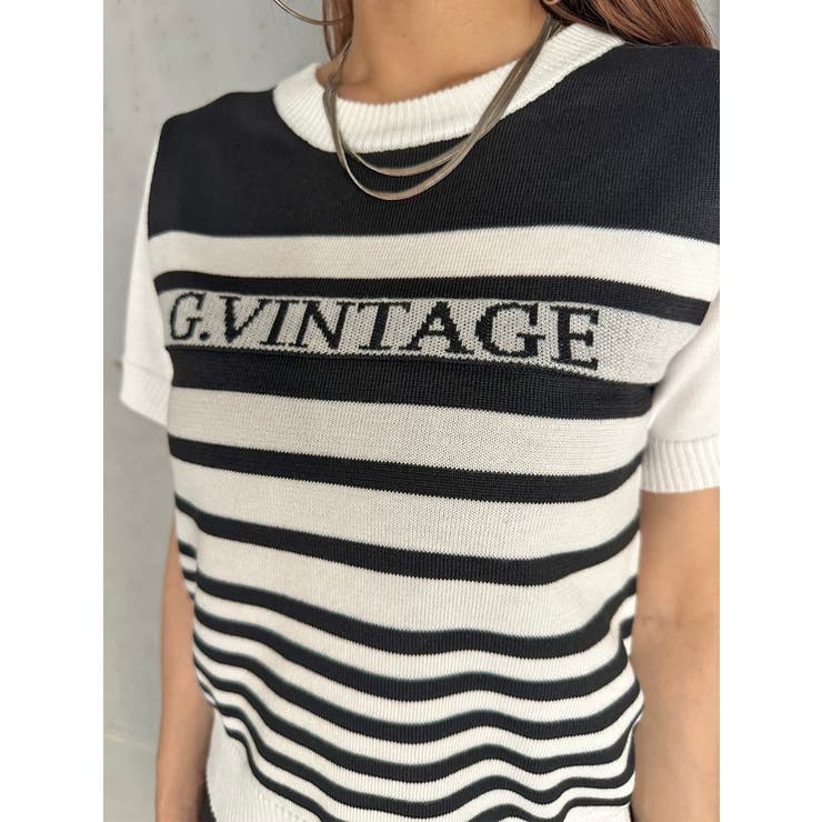 グラム・ヴィンテージボーダーニットトップス | EGOIST | 詳細画像7 