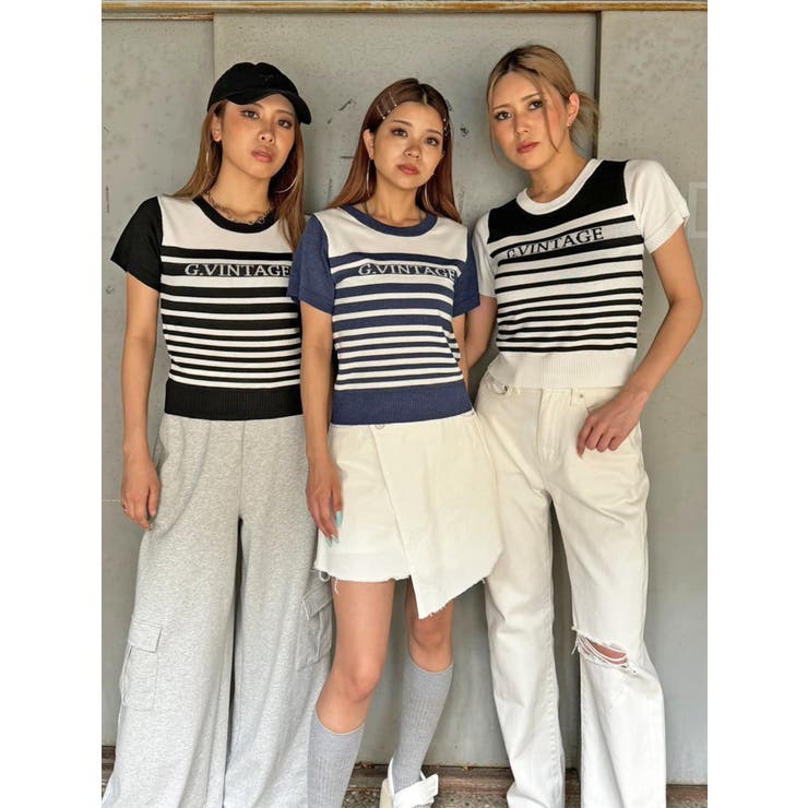 グラム・ヴィンテージボーダーニットトップス | EGOIST | 詳細画像12 