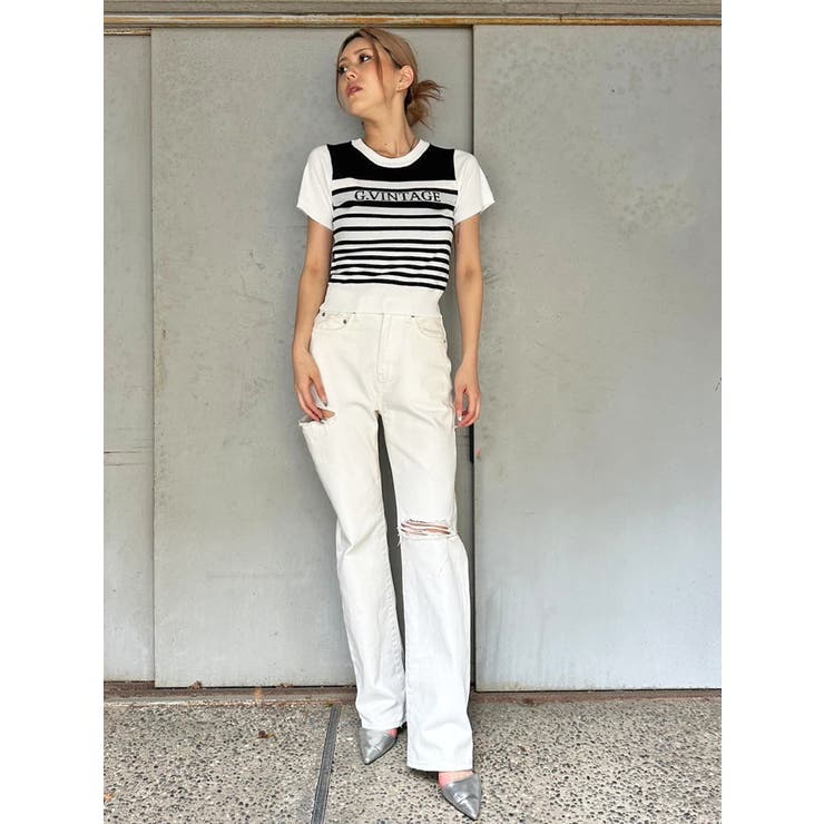 グラム・ヴィンテージボーダーニットトップス | EGOIST | 詳細画像16 