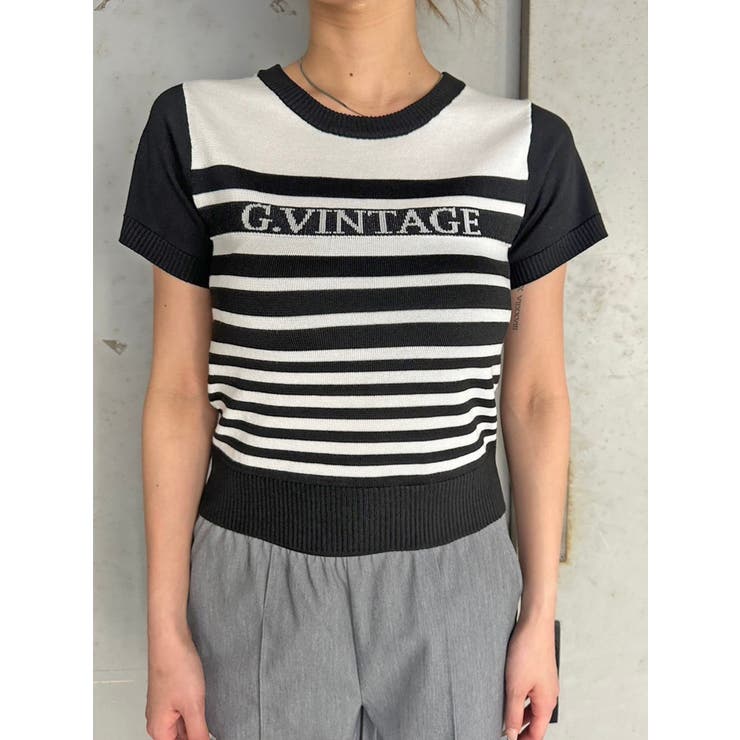 グラム・ヴィンテージボーダーニットトップス | EGOIST | 詳細画像3 