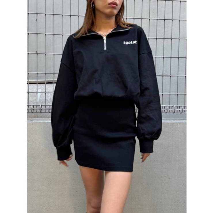 ハーフZIP裏毛ミニワンピース | EGOIST | 詳細画像1 