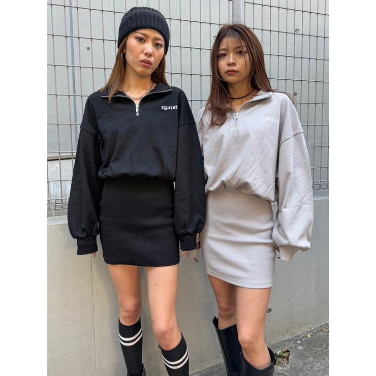 ハーフZIP裏毛ミニワンピース | EGOIST | 詳細画像2 