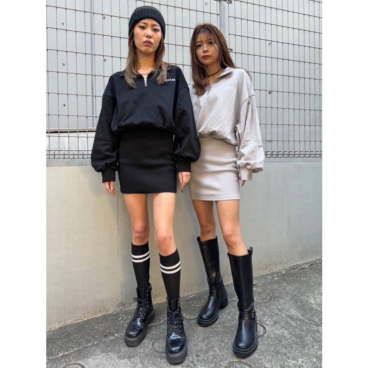 ハーフZIP裏毛ミニワンピース | EGOIST | 詳細画像3 