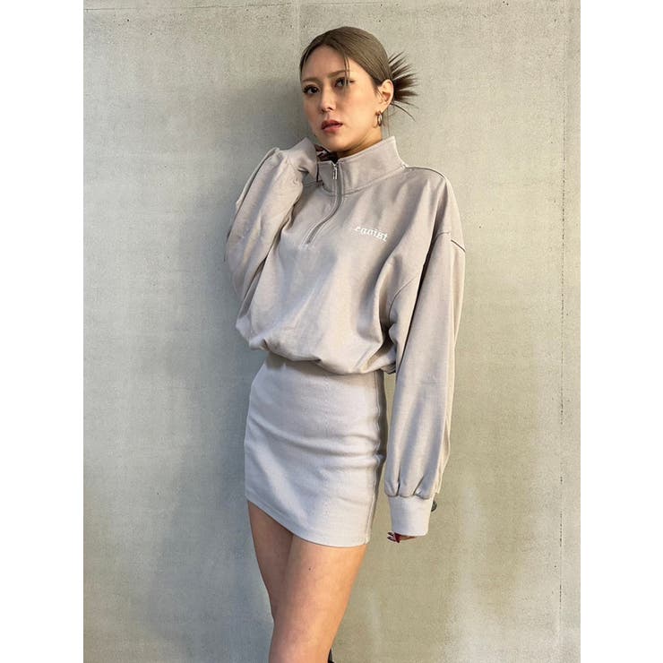 GREIGE | ハーフZIP裏毛ミニワンピース | EGOIST
