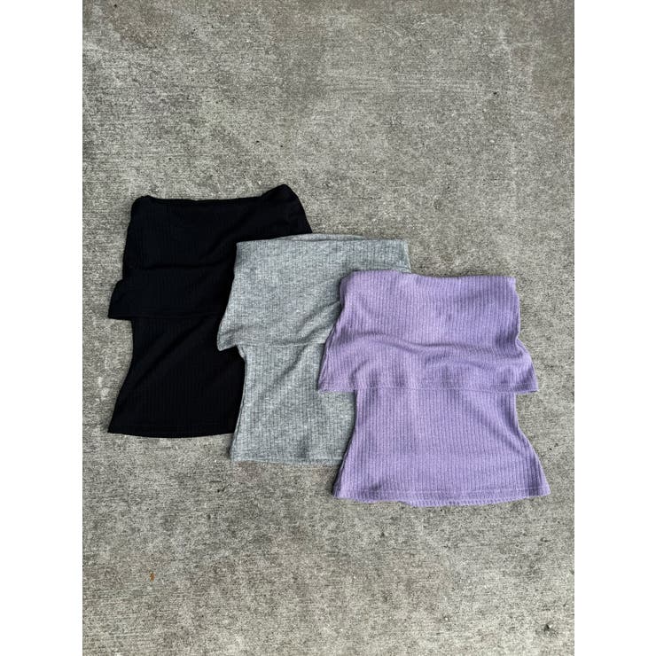 エゴイスト EGOIST 2パターン編地デザインニットTOP （BLACK） エゴイスト EGOIST 2パターン編地デザインニットTOP （BLACK