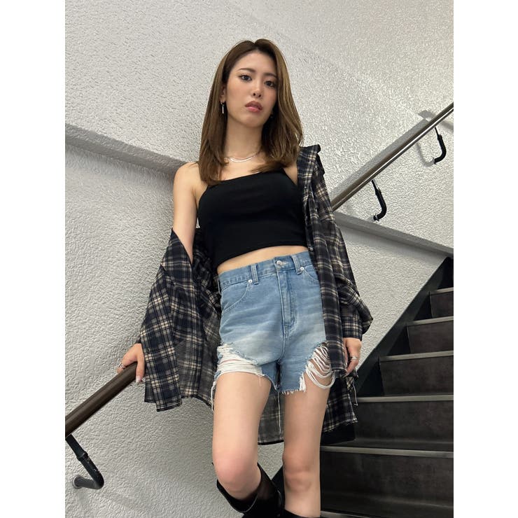 チェック柄シアーオーバーシャツ | EGOIST | 詳細画像3 