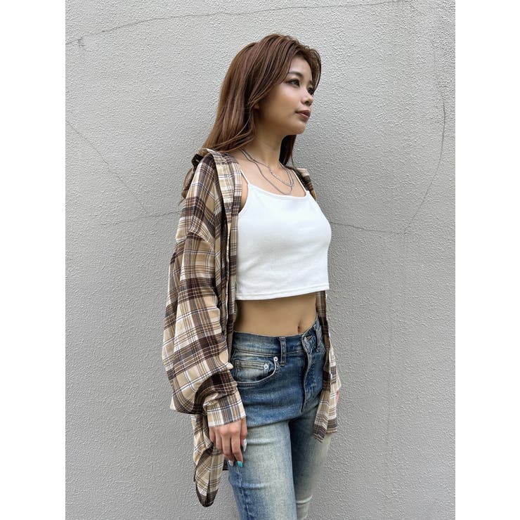 チェック柄シアーオーバーシャツ | EGOIST | 詳細画像8 