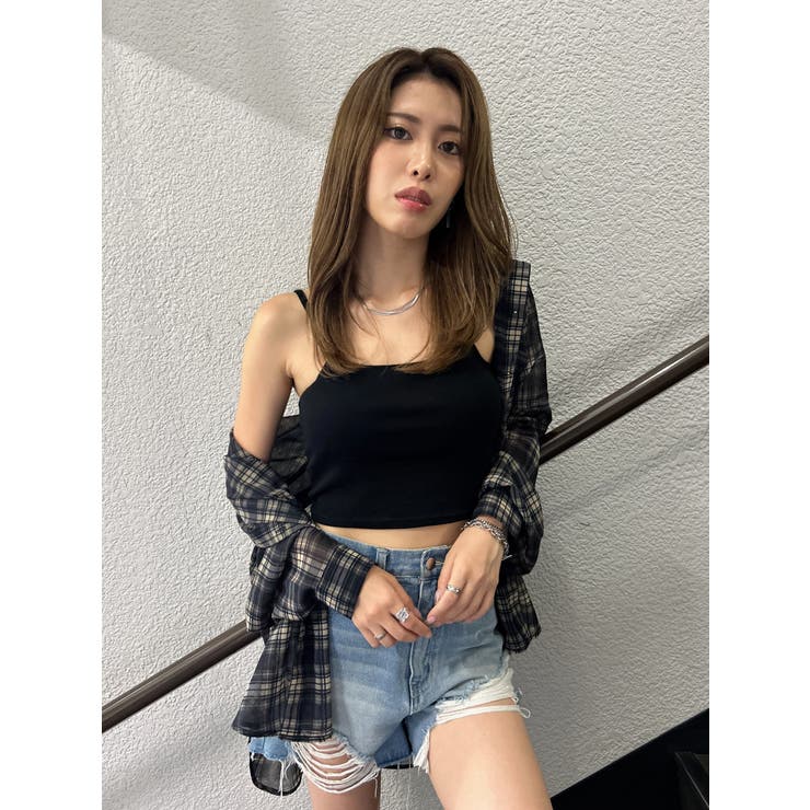 NAVY | チェック柄シアーオーバーシャツ | EGOIST