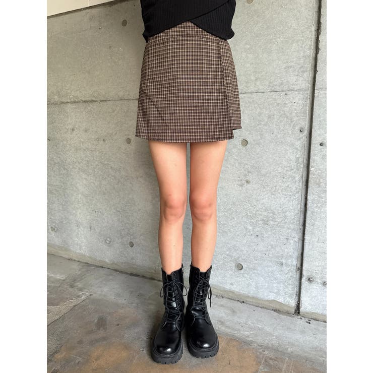 ラップデザインチェックタイトミニスカート | EGOIST | 詳細画像12 