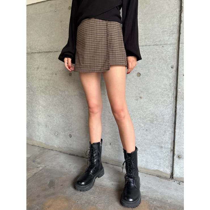 ラップデザインチェックタイトミニスカート | EGOIST | 詳細画像5 
