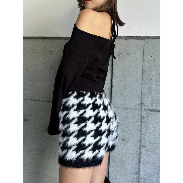 千鳥柄シャギーニットショートパンツ | EGOIST | 詳細画像2 