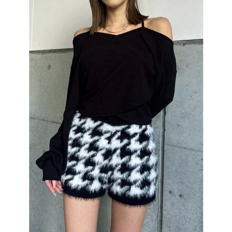 千鳥柄シャギーニットショートパンツ | EGOIST | 詳細画像3 