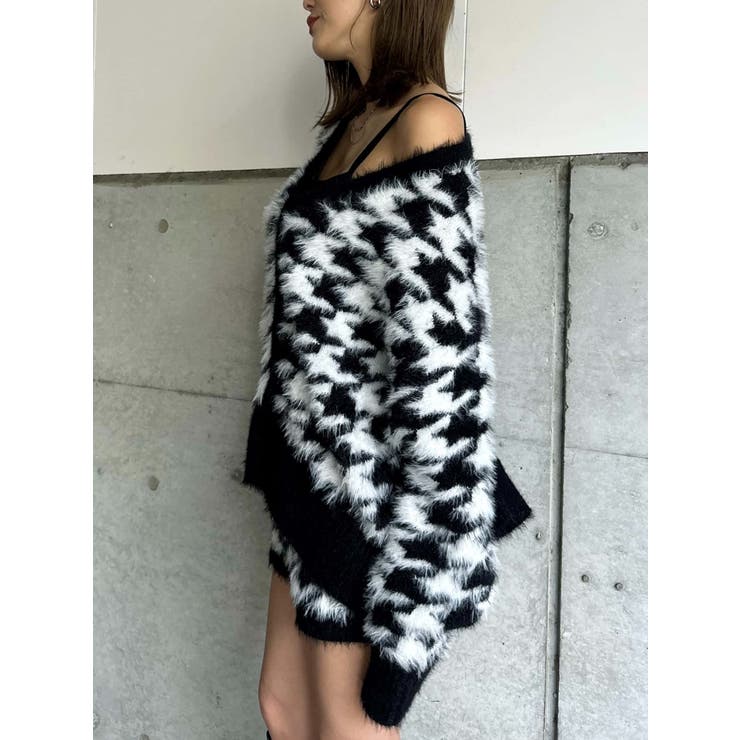 千鳥柄シャギーニットカーディガン | EGOIST | 詳細画像10 