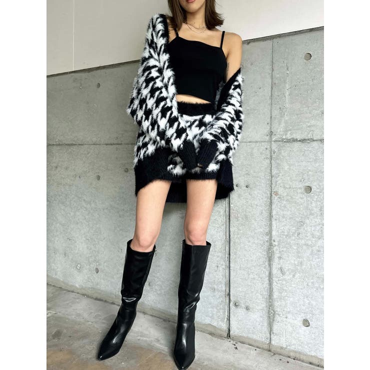 千鳥柄シャギーニットカーディガン | EGOIST | 詳細画像18 