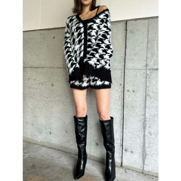 千鳥柄シャギーニットカーディガン | EGOIST | 詳細画像19 