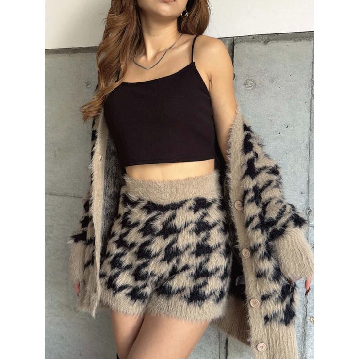 千鳥柄シャギーニットカーディガン | EGOIST | 詳細画像2 