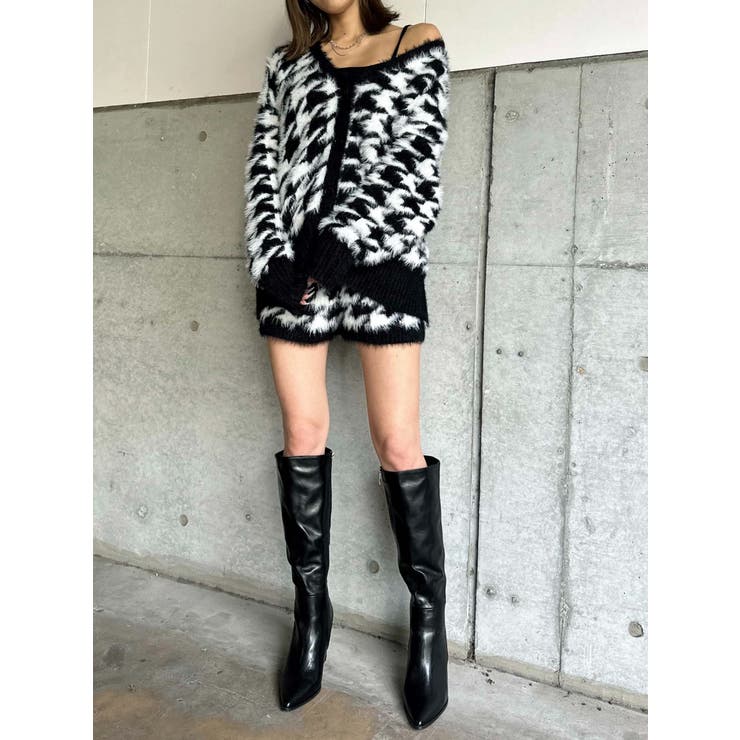 千鳥柄シャギーニットカーディガン | EGOIST | 詳細画像20 