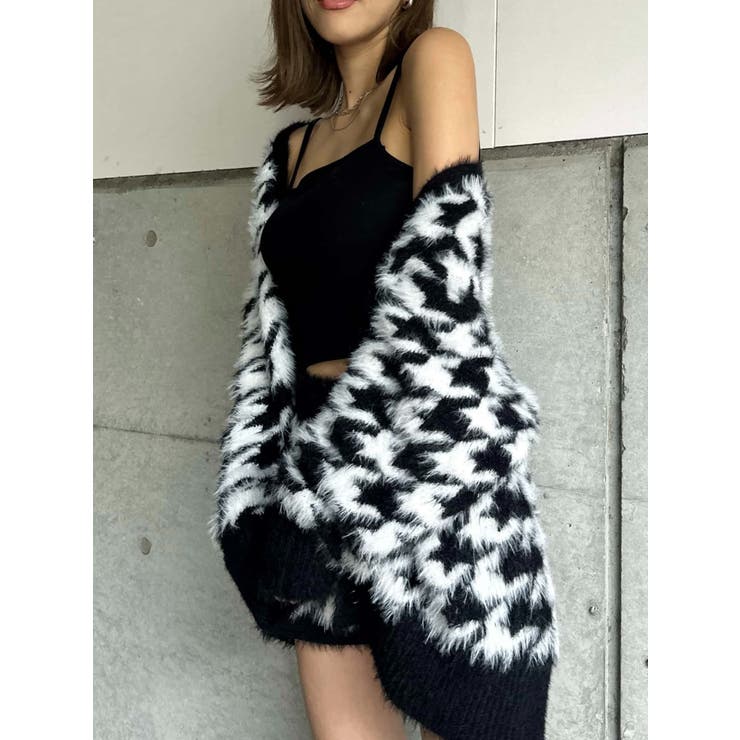 千鳥柄シャギーニットカーディガン | EGOIST | 詳細画像6 