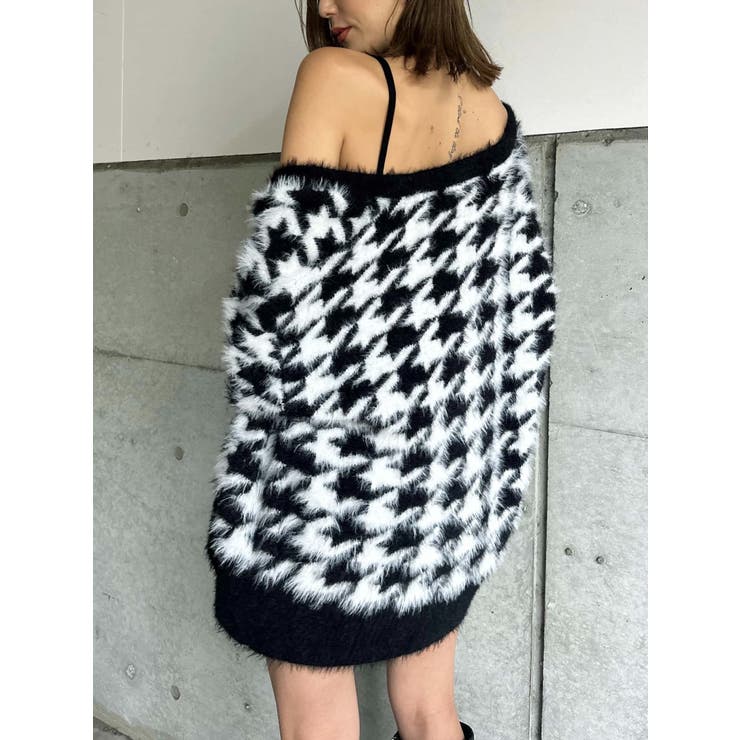 千鳥柄シャギーニットカーディガン | EGOIST | 詳細画像7 