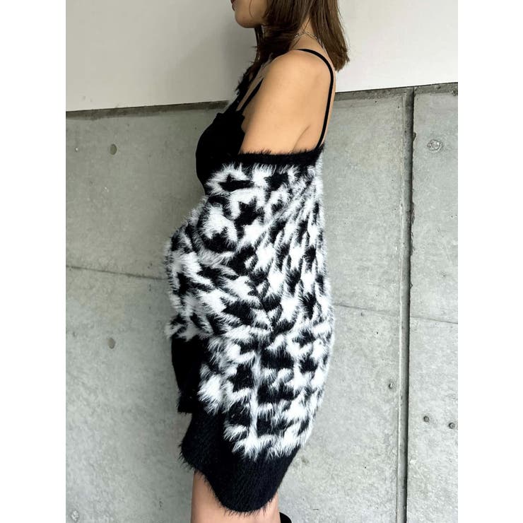 千鳥柄シャギーニットカーディガン | EGOIST | 詳細画像8 