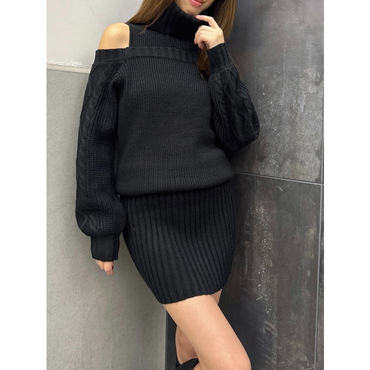 肩開きケーブルミニワンピース | EGOIST | 詳細画像2 