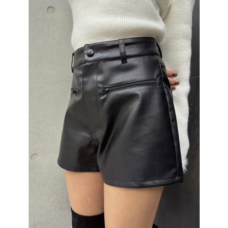 デザインポケットフェイクレザーショートパンツ | EGOIST | 詳細画像2 