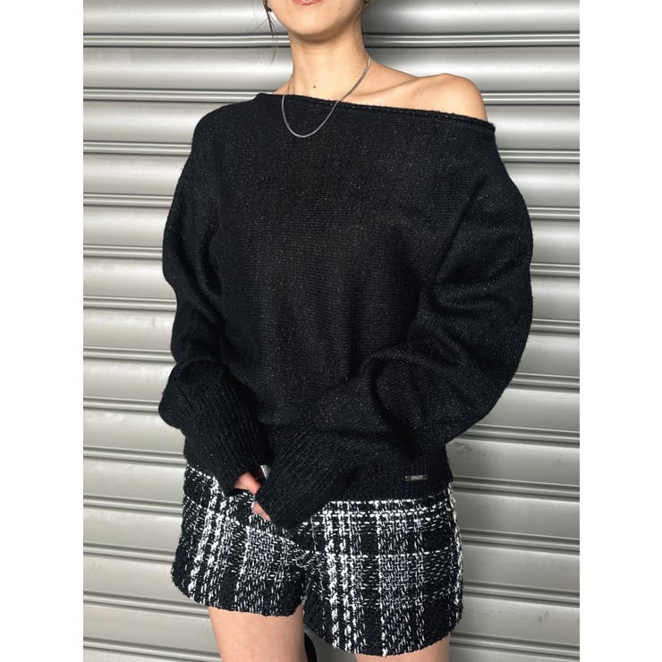 プレート付ワンショルラメニットトップス | EGOIST | 詳細画像2 