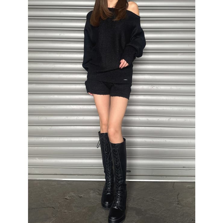 プレート付ワンショルラメニットトップス | EGOIST | 詳細画像3 